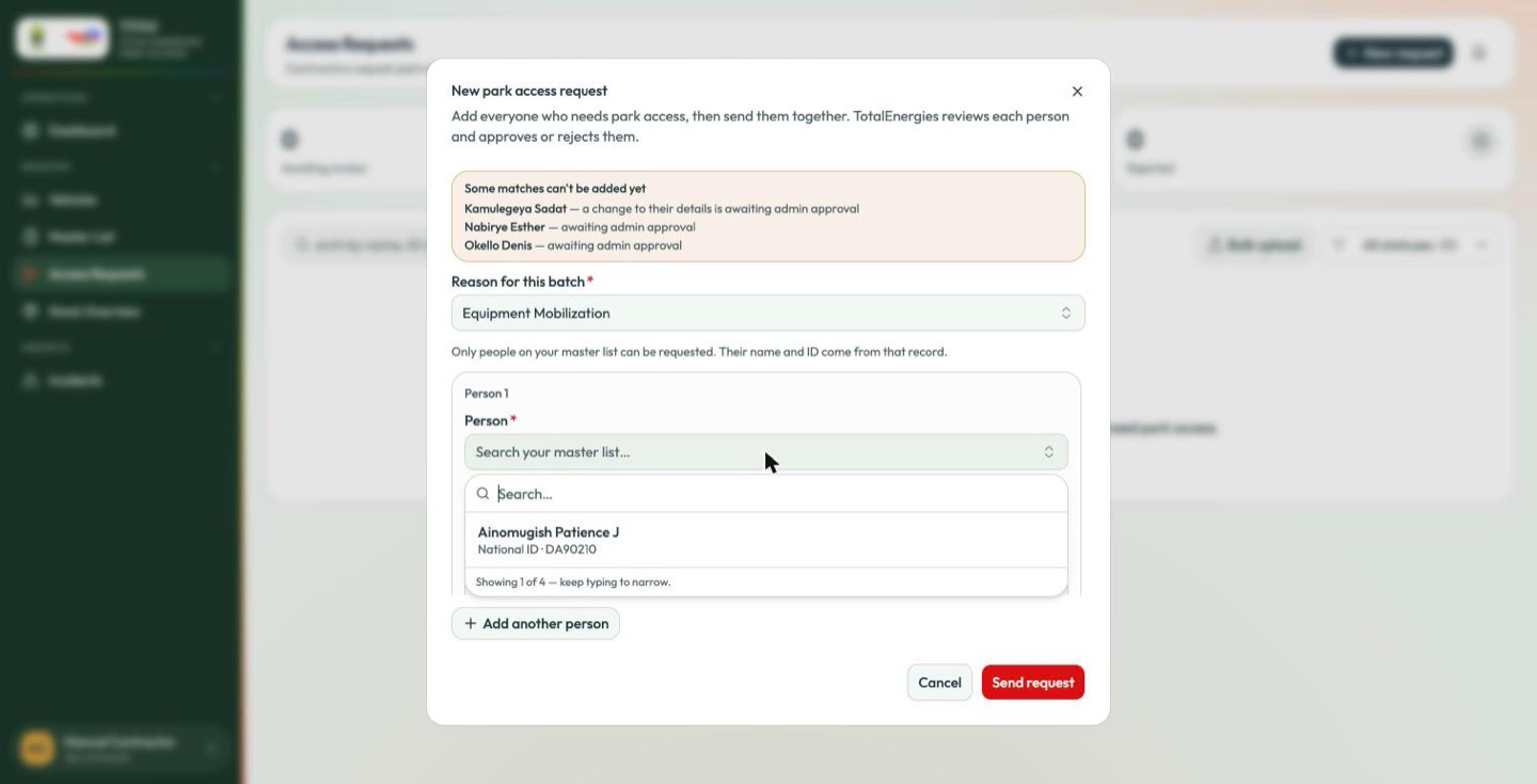 The master-list picker