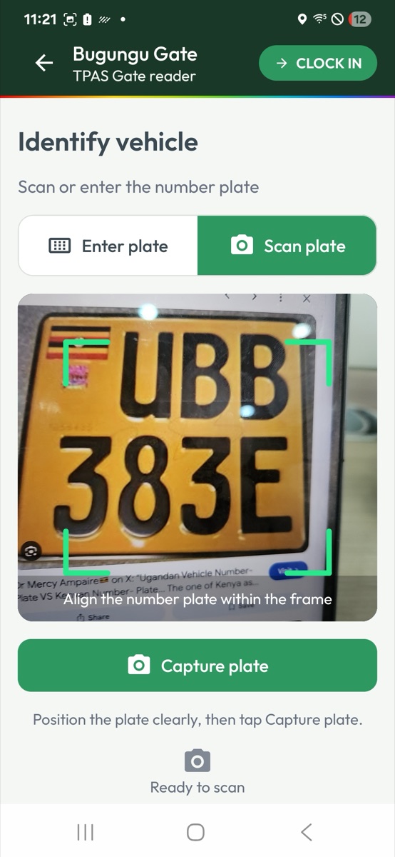 Scan plate: line the plate up inside the frame