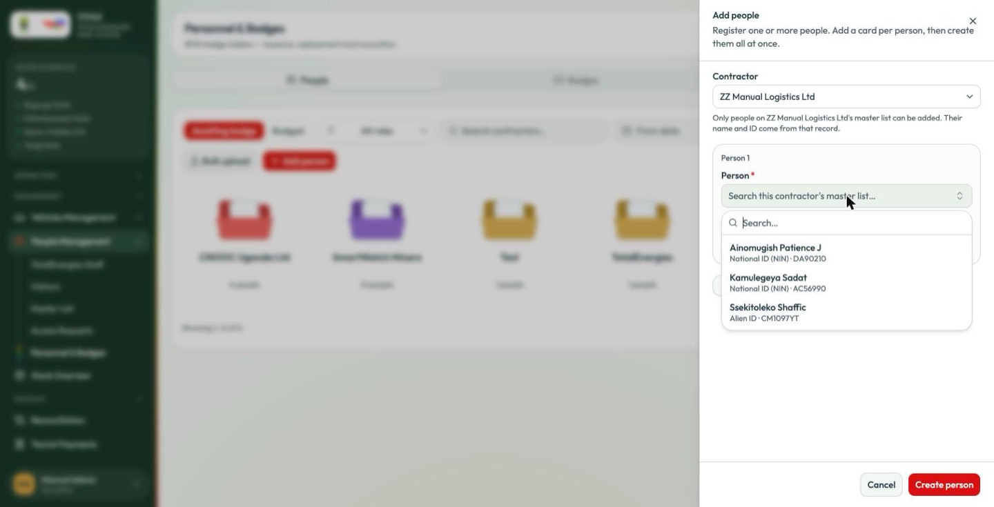 The master-list picker